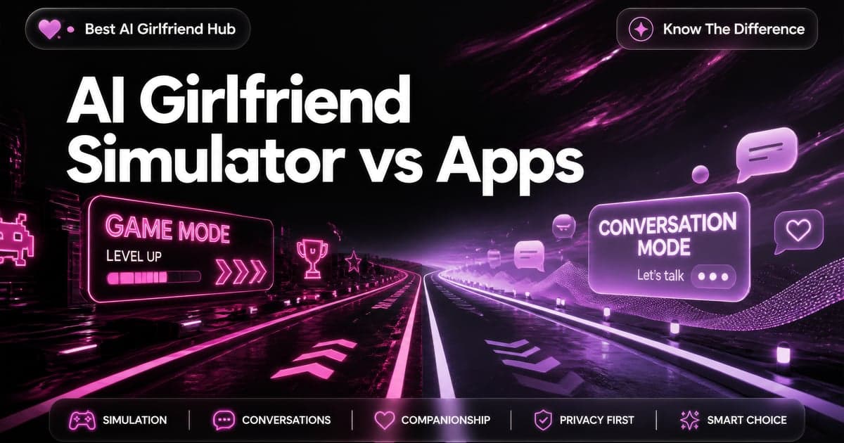 AI Girlfriend Simulator vs Chat Apps (Honest 2026) — key points diagram