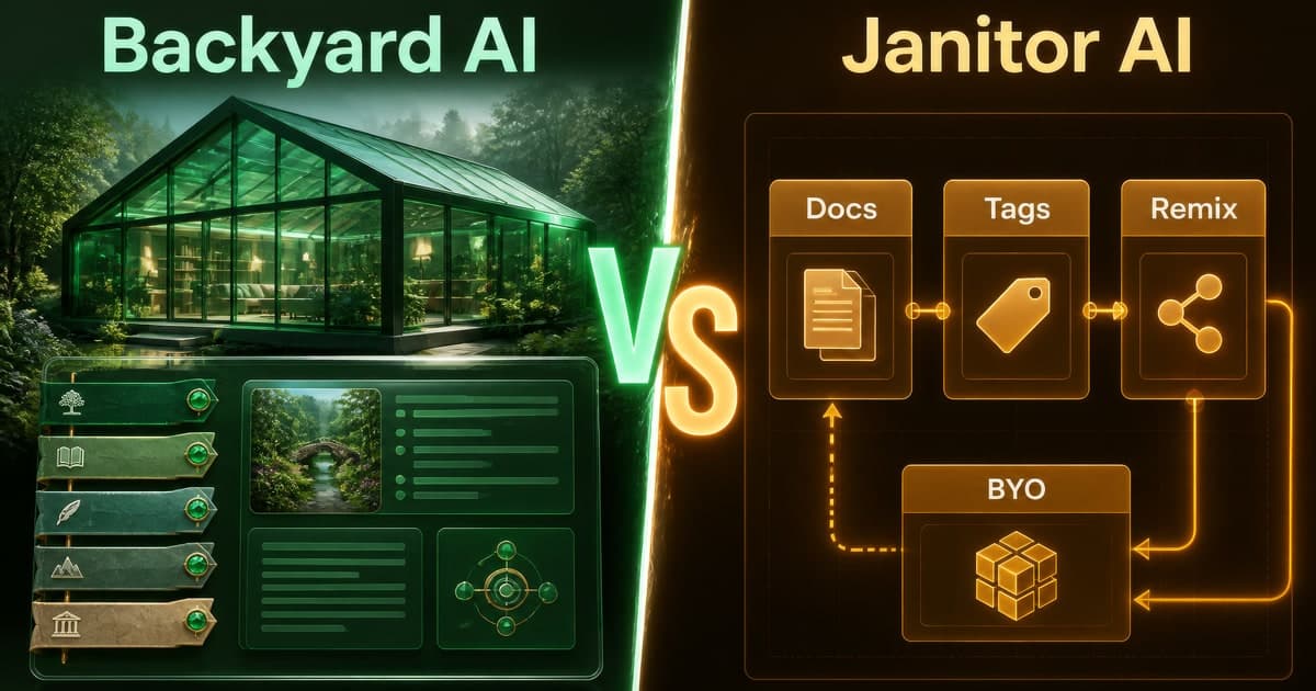 Backyard AI vs Janitor AI: Local vs Free Catalogue comparison card