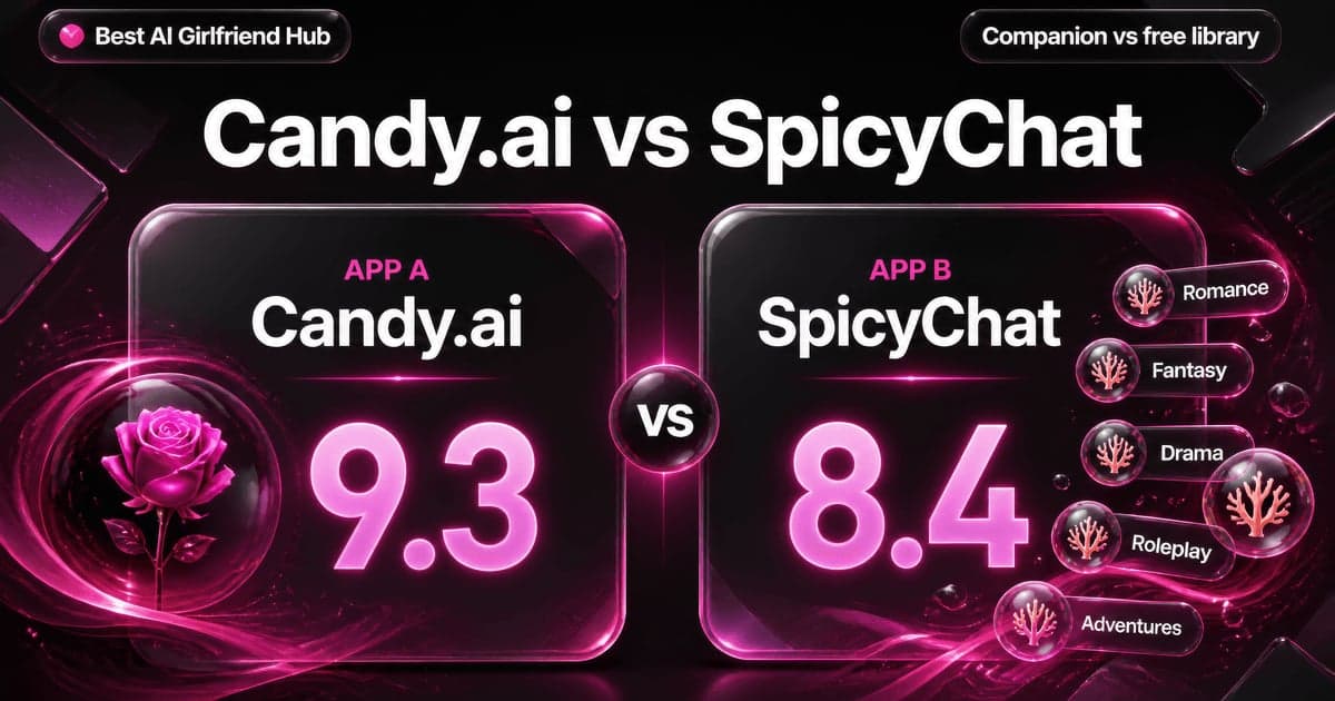 Candy.ai vs SpicyChat: Girlfriend vs Catalogue comparison card