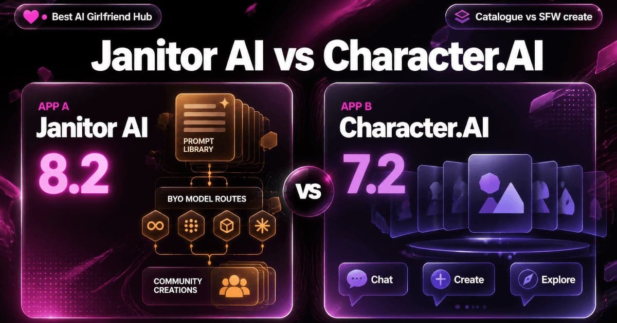 Janitor AI vs Character.AI: NSFW vs SFW Free comparison card