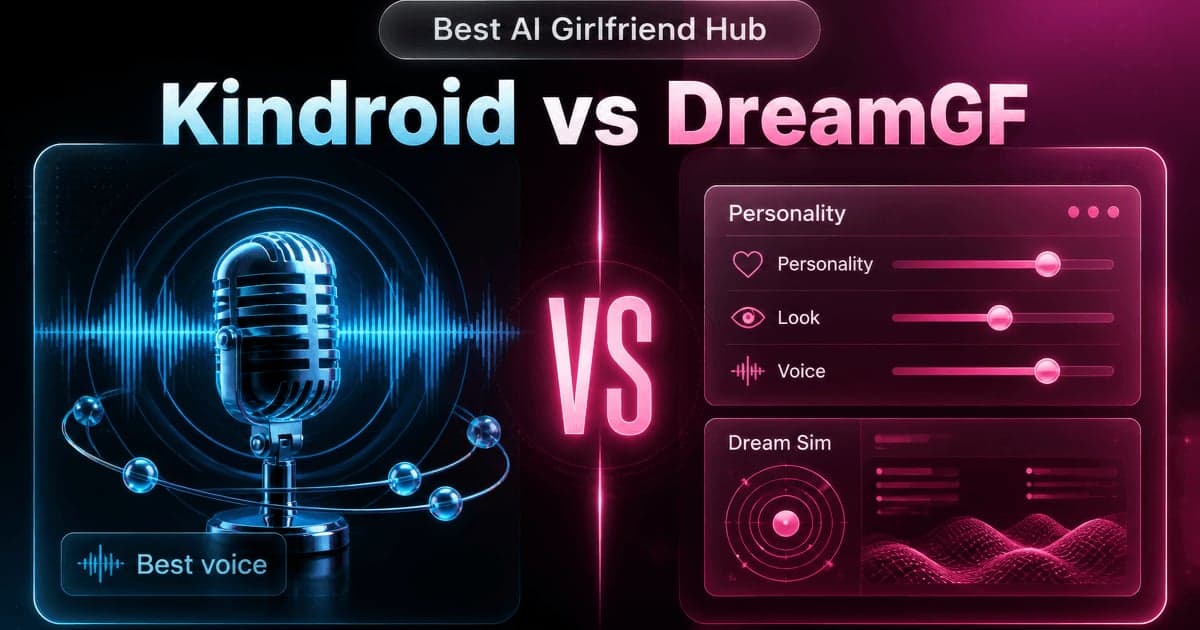 Kindroid vs DreamGF: Voice Calls vs Gallery Builder comparison card