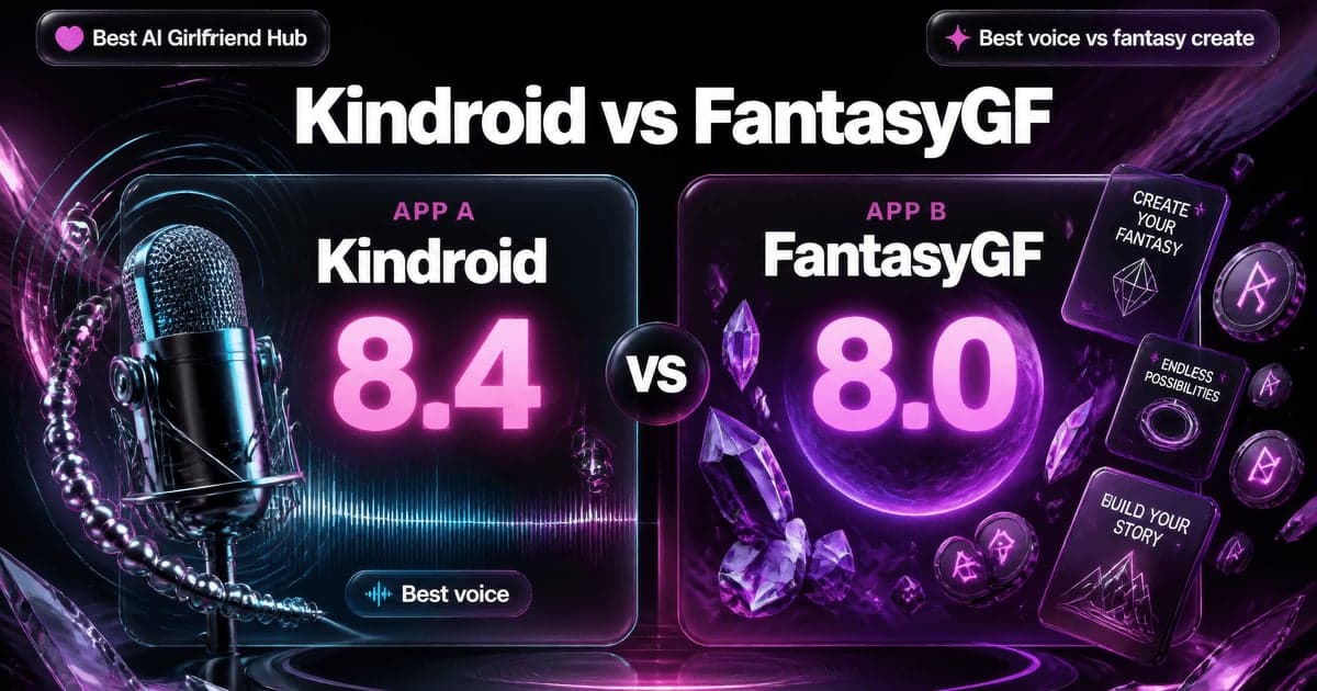 Kindroid vs FantasyGF: Voice vs Theme Companions comparison card
