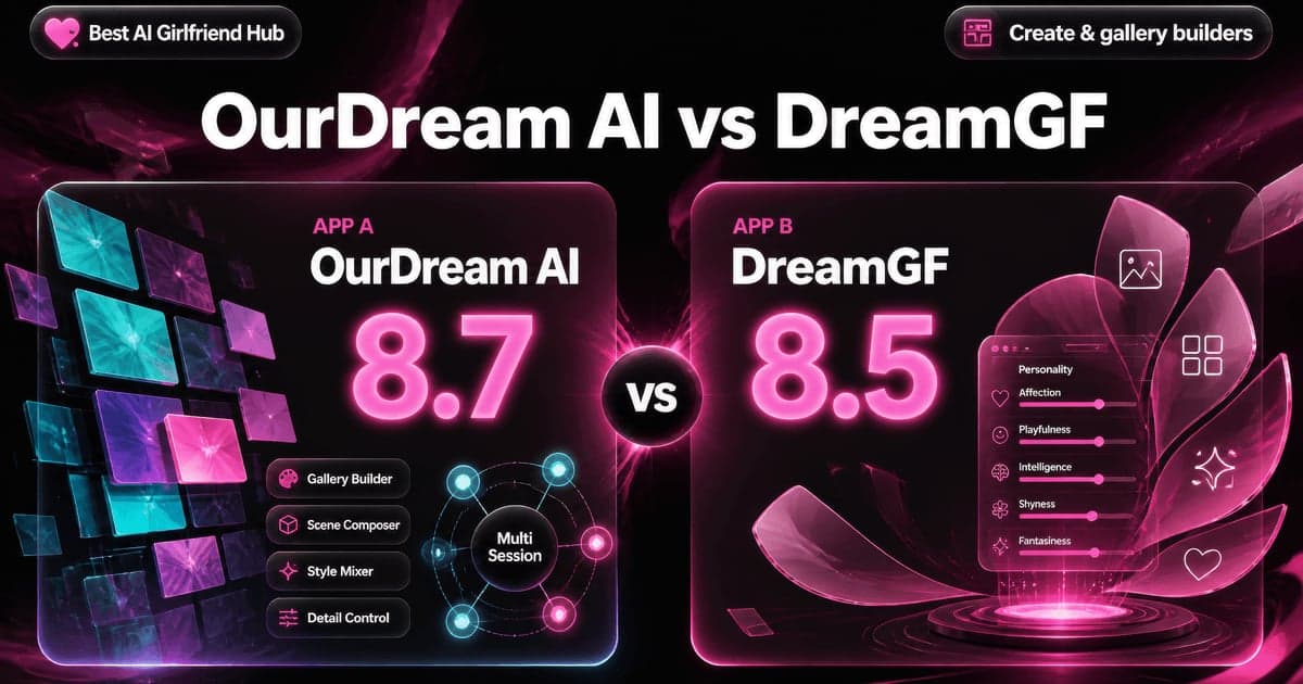 OurDream AI vs DreamGF: #3 vs Mid-Pack Builder comparison card