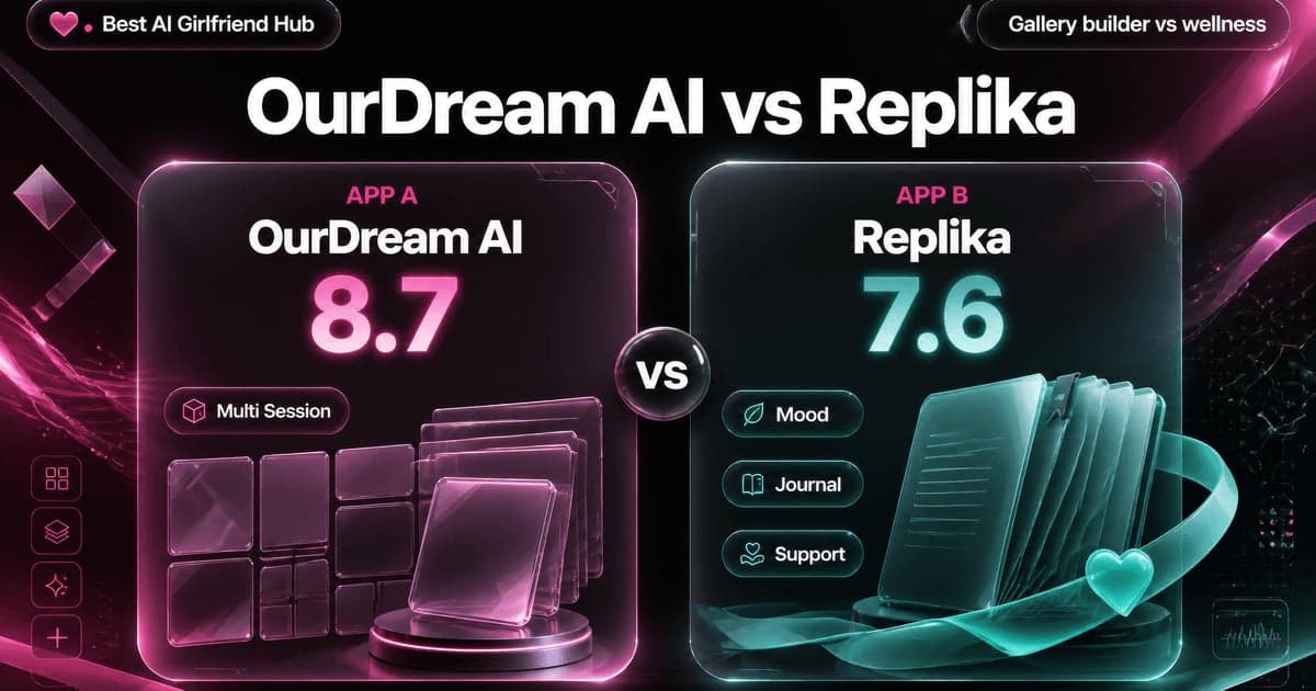 OurDream AI vs Replika: Builder vs Friendship comparison card