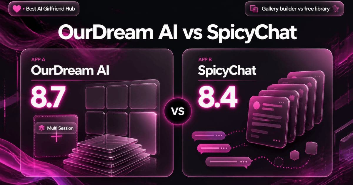 OurDream AI vs SpicyChat: Builder vs Free RP comparison card