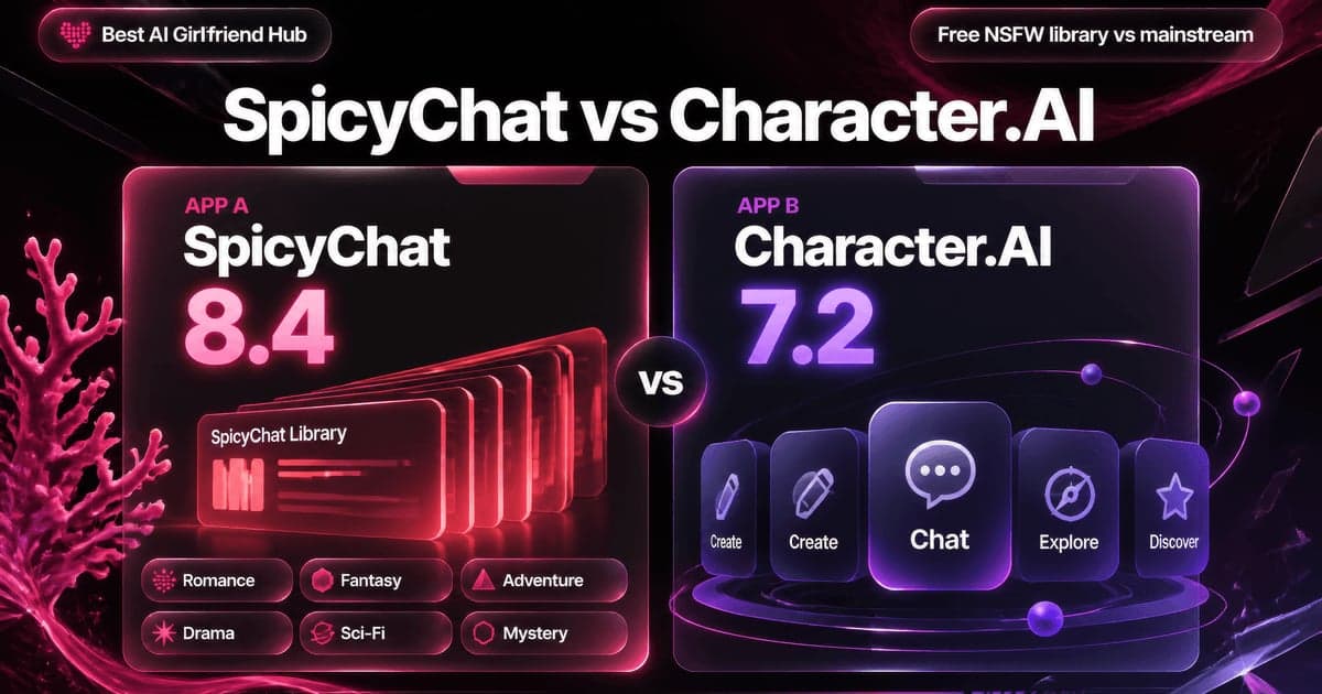 SpicyChat vs Character.AI: NSFW Free vs SFW Free comparison card