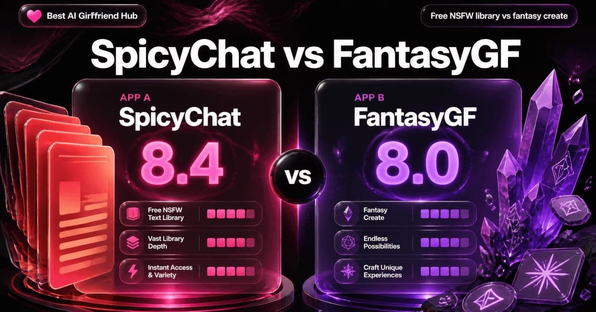 SpicyChat vs FantasyGF: Free RP vs Theme GF comparison card