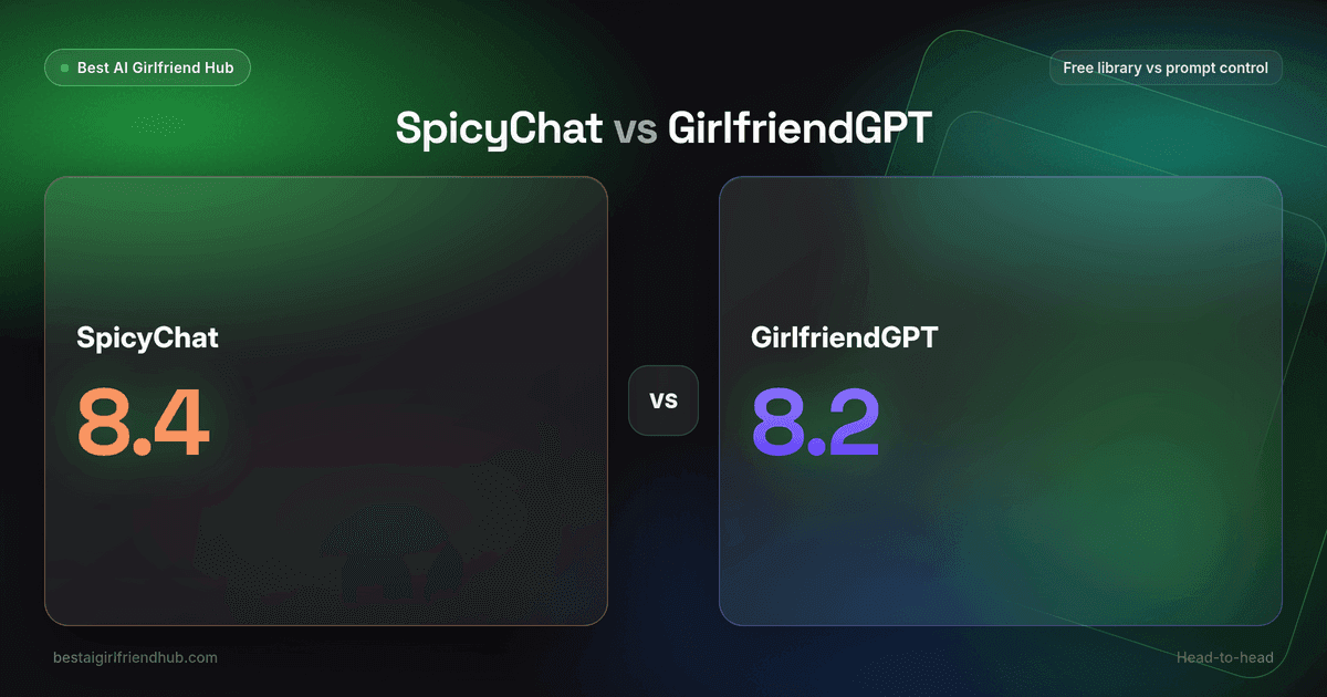 SpicyChat vs GirlfriendGPT comparison card
