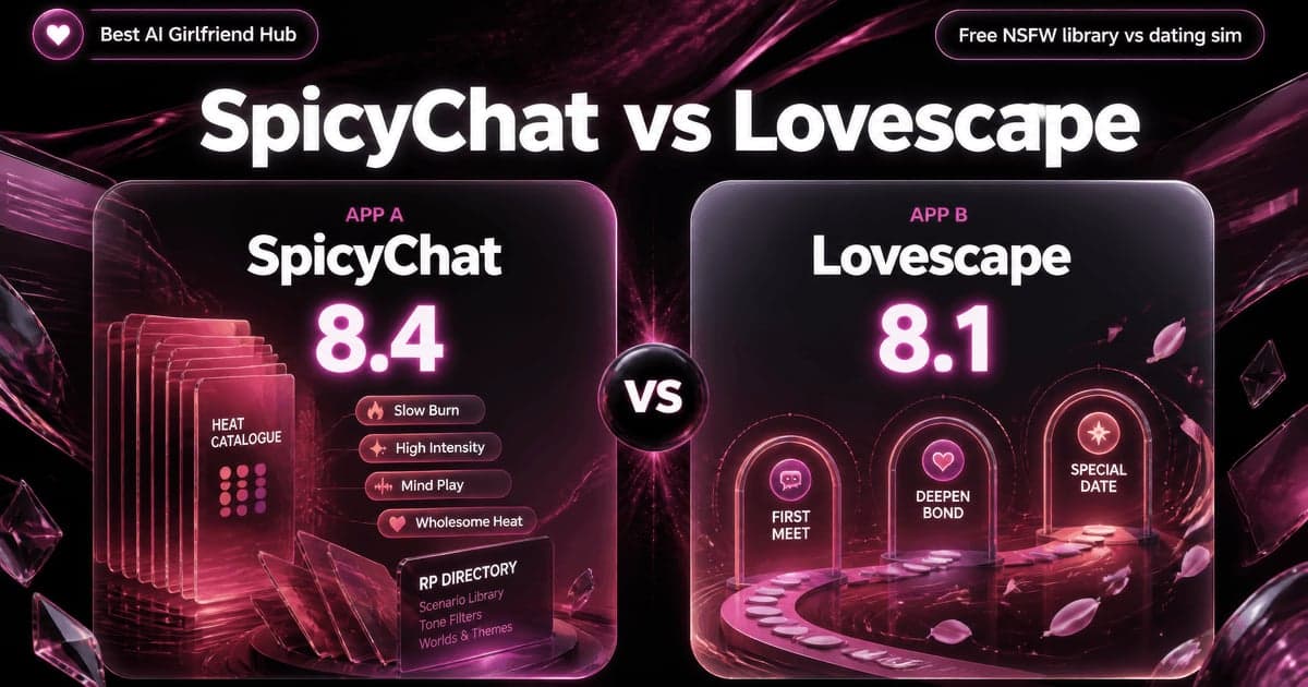 SpicyChat vs Lovescape: Free RP vs Dating-Sim comparison card