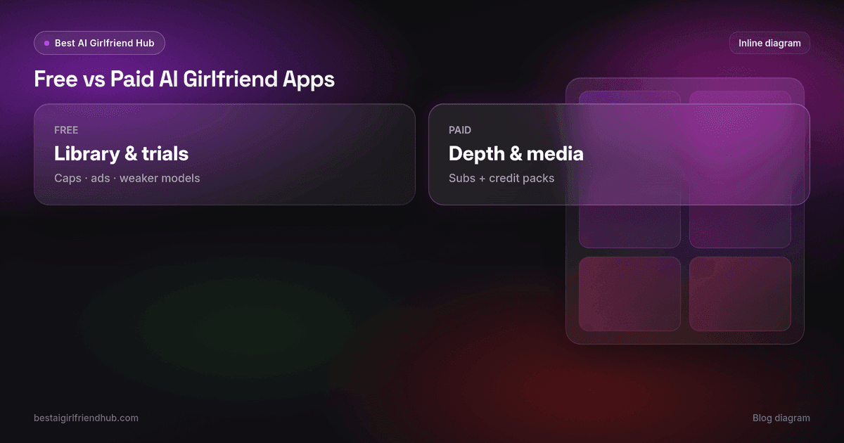 Free vs Paid AI Girlfriend Apps: What You Really Get — key points diagram