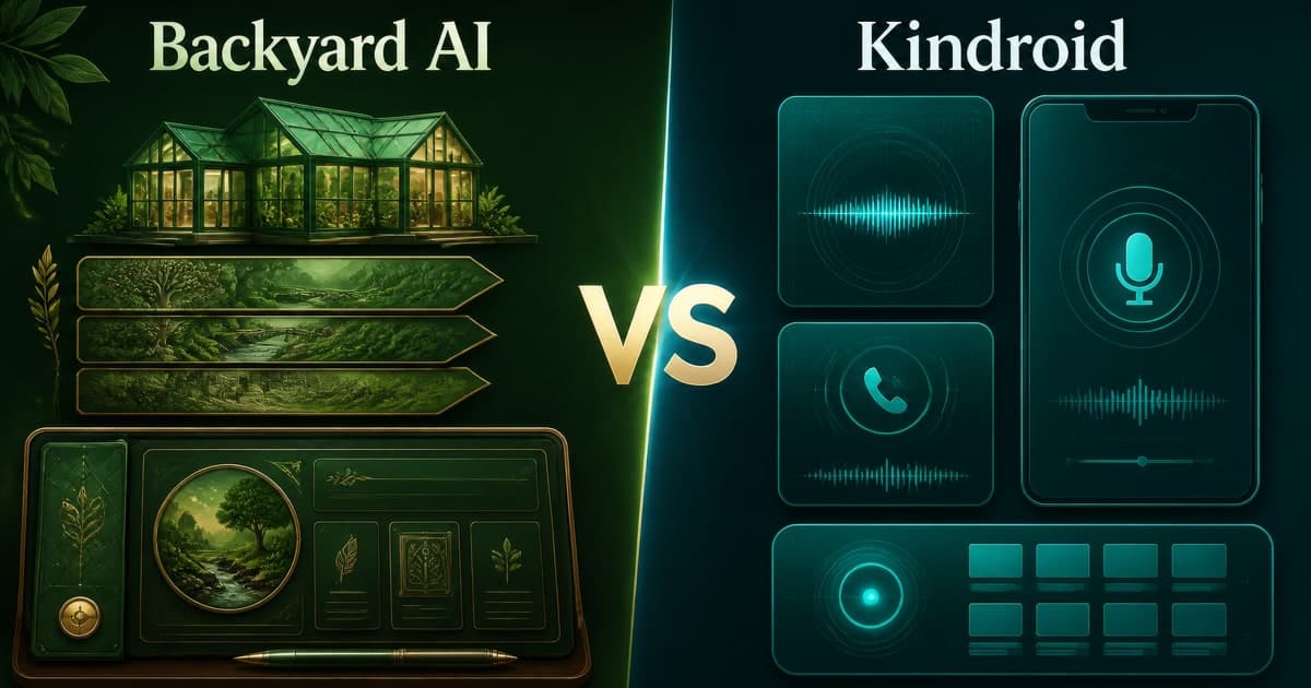 Backyard AI vs Kindroid comparison card