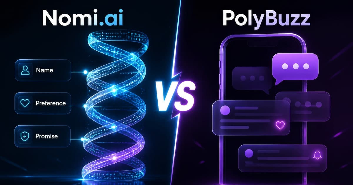 Nomi.ai vs PolyBuzz comparison card