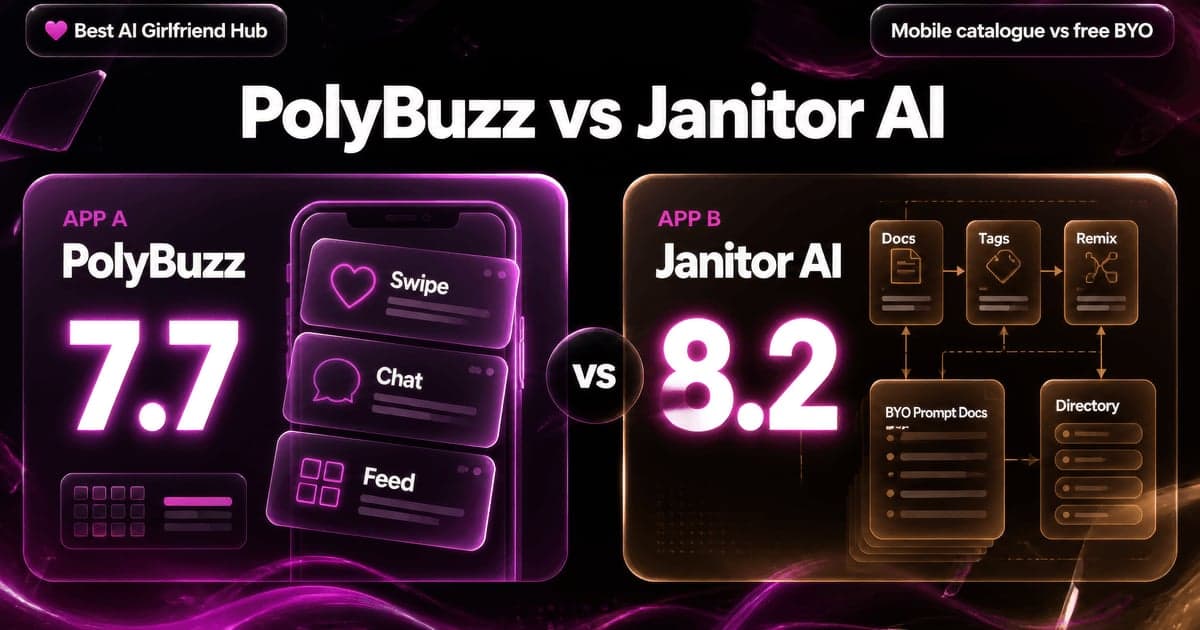 PolyBuzz vs Janitor AI comparison card