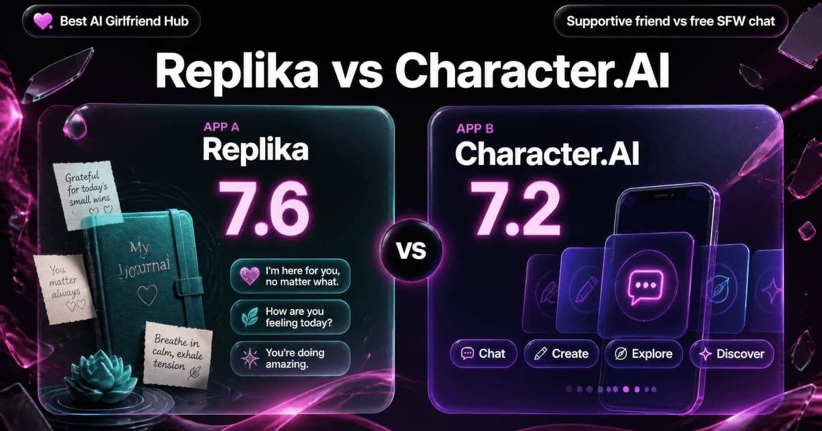 Replika vs Character.AI comparison card