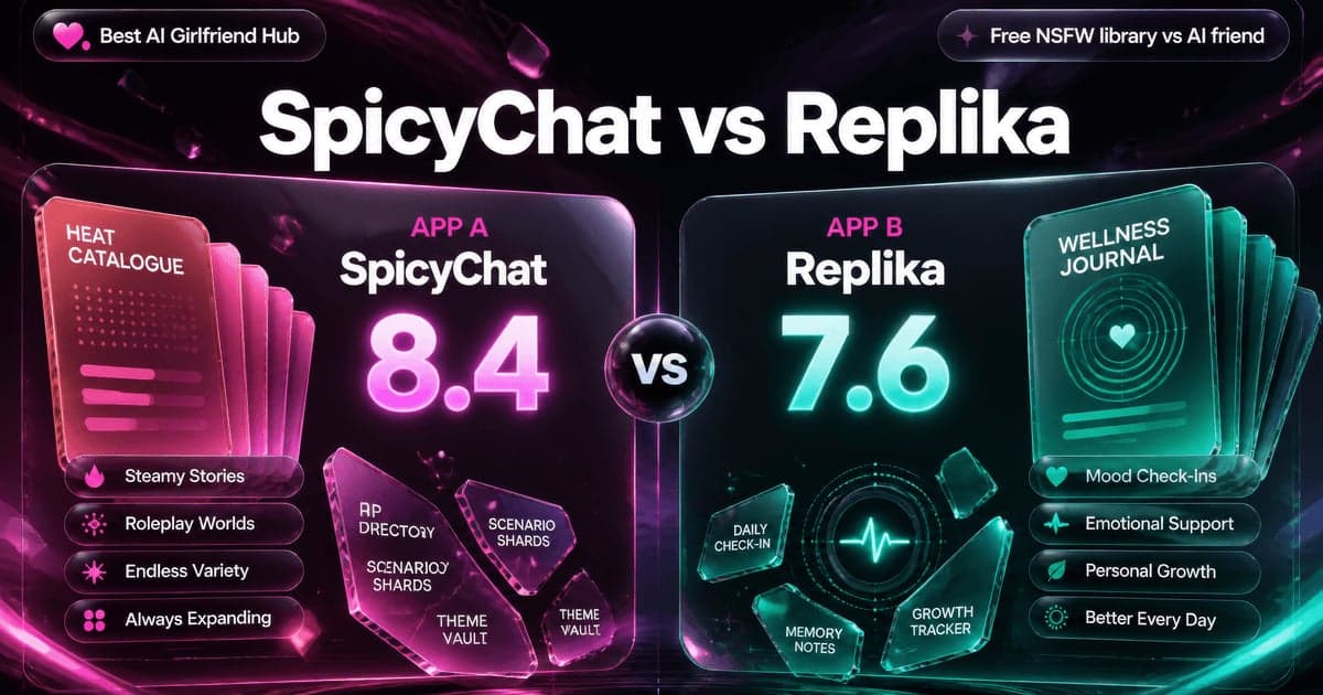SpicyChat vs Replika comparison card